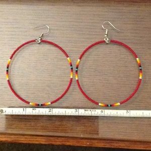 Native American Beaded Hoop Earrings